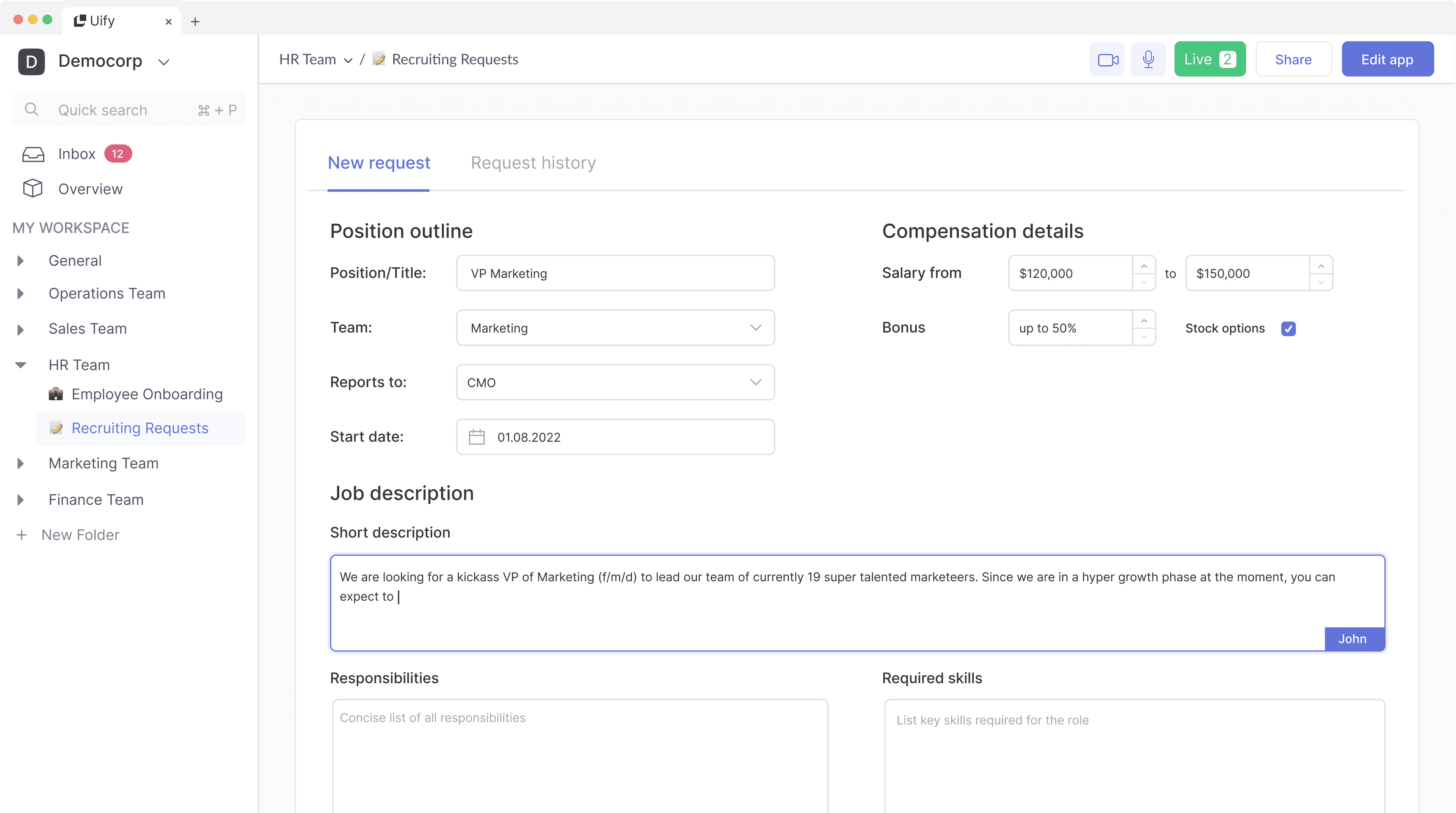 Multiplayer workspace